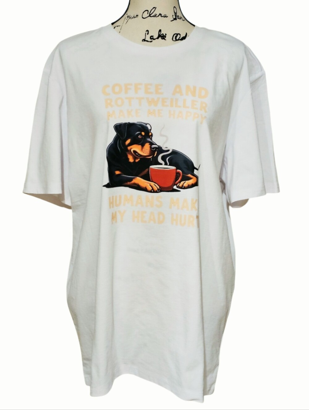 Graphic Rottweiler Coffee Tee - Short Sleeve - Picture 2 of 7